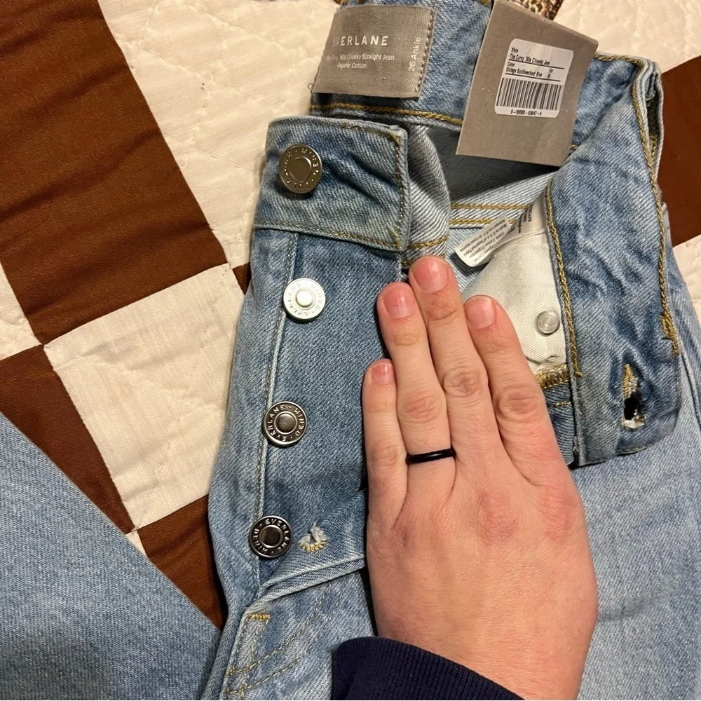 Everlane The 90's Curvy Cheeky Straight Jean Regular Vintage Sunbleached‎ Blue